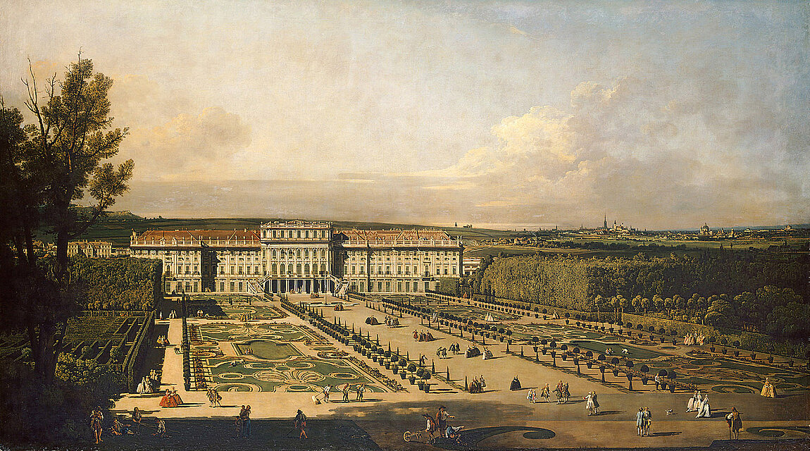 Gemälde von Schloss Schönbrunn, Blickrichtung von Gloriette.