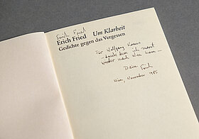Widmung in Erich Fried Buch