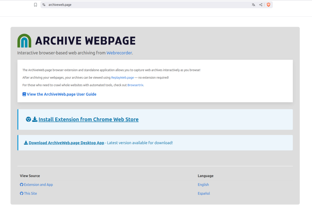 Screenshot einer Website mit Download-Button.