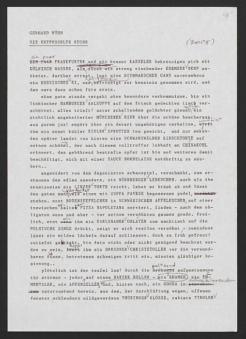 Typoskriptblatt.