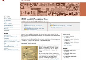 Scrrenshot or the digital newspaper portal ANNO