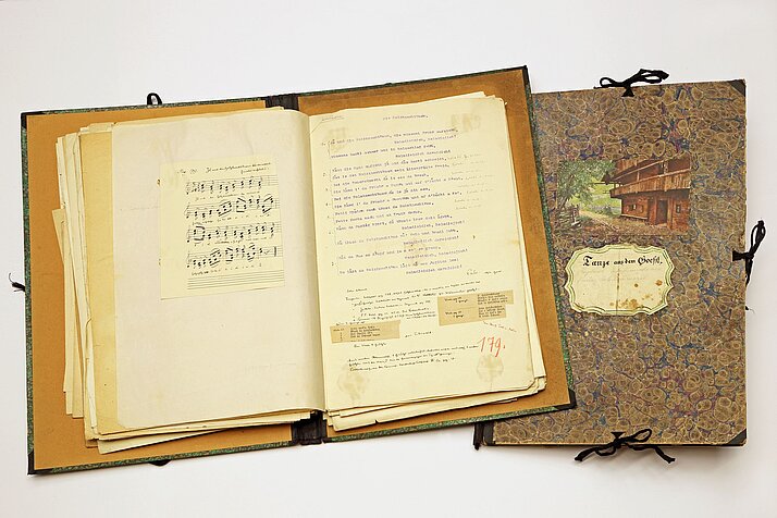 Mappe mit Handschriften aus der Sammlung Mautner