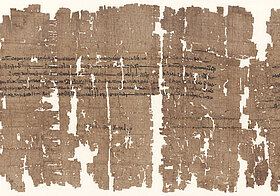 Papyrus mit einem Absatz Text.