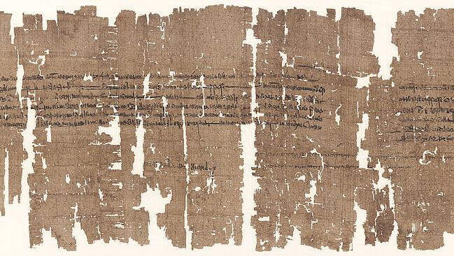 Papyrus mit einem Absatz Text.