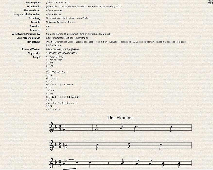 Screenshot von Website mit Musiknoten.