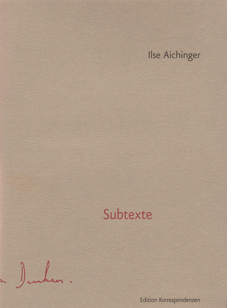 Leeres Buchcover mit roter Schrift "Subtexte"