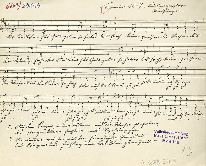 Handschrift mit Notenzeilen.