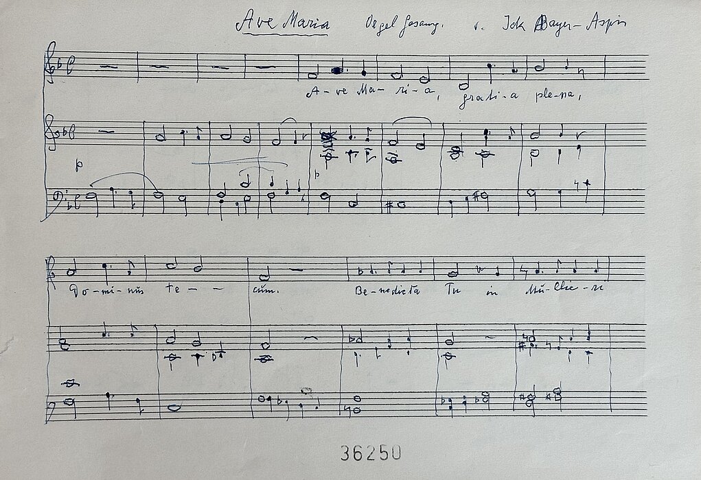 Handgeschriebene Noten.
