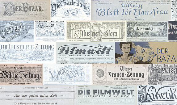 Collage aus alten Zeitungsausschnitten.