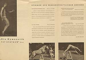 Prospekt des Zentral-Instituts für gymnastische Erziehung, Wien 1933