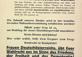 Frauen, übt euer Wahlrecht aus! Flugblatt