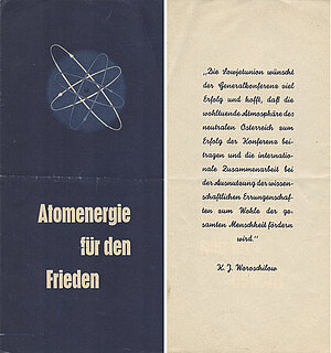 Ausstellungsfolder zu „Atomenergie für den Frieden“, 1957