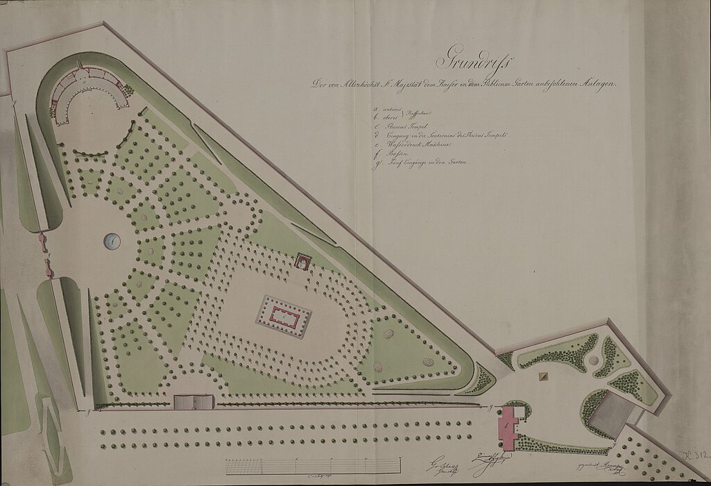 Plan eines Publikumsgartens aus dem Jahr 1817.