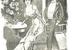 Die wahllustigen Frauen, Zeitungsillustration; aus: Humoristische Blätter, 35. Jg., Nr. 16, 21. April 1907, Seite 3