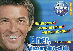 Wahlplakat der FPÖ aus dem Jahr 1999.
