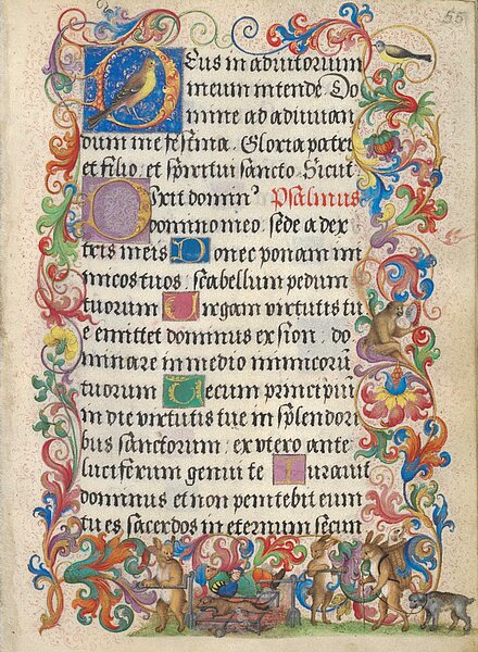 Mittelalterliche, verzierte Handschrift
