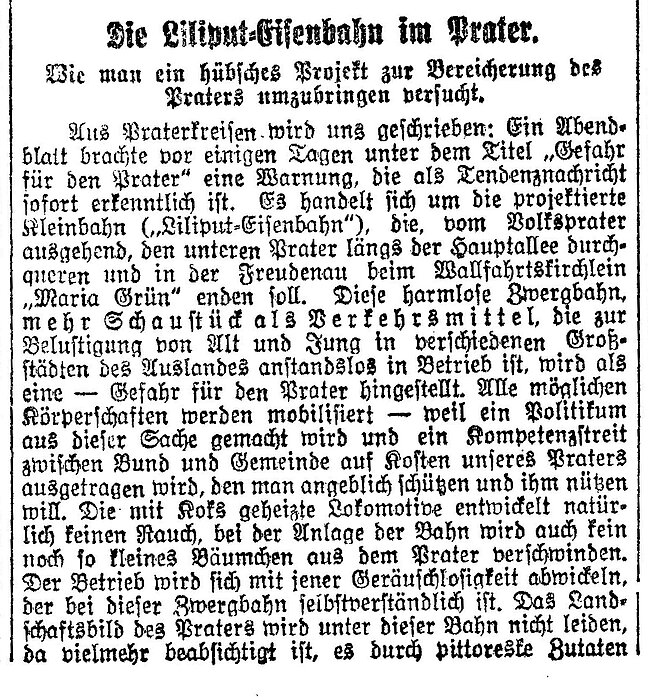 Ausschnitt eines historischen Zeitungsberichts. 