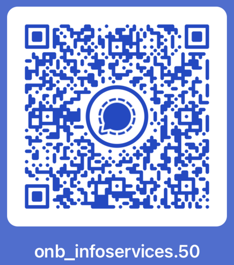 QR-Code um die ÖNB über Signal-Chat zu kontaktieren!