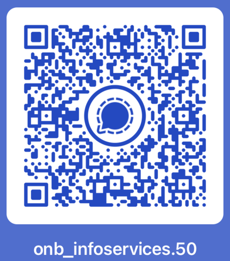 QR-Code um die ÖNB über Signal-Chat zu kontaktieren!