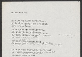 Typed poem with handwritten corrections
