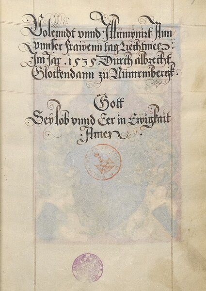 Alte Handschrift mit Siegelstempel