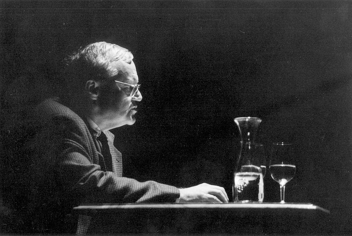 Wendelin Schmidt-Dengler bei einem Vortrag im Rahmen der Literaturwochen in Winterthur, 1998