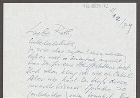 Handgeschriebener Brief, unleserlich.