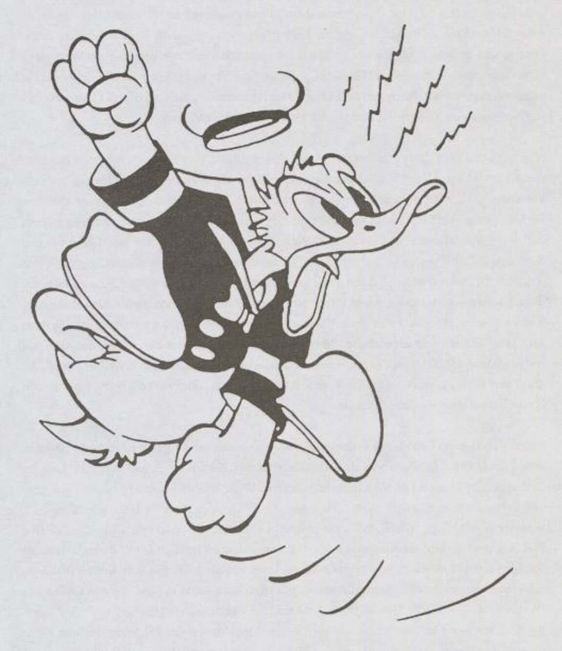 Zeichnung einer Comic-Ente, die wütend schreit