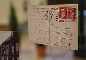 Rückseite einer Postkarte an Stefan Zweig