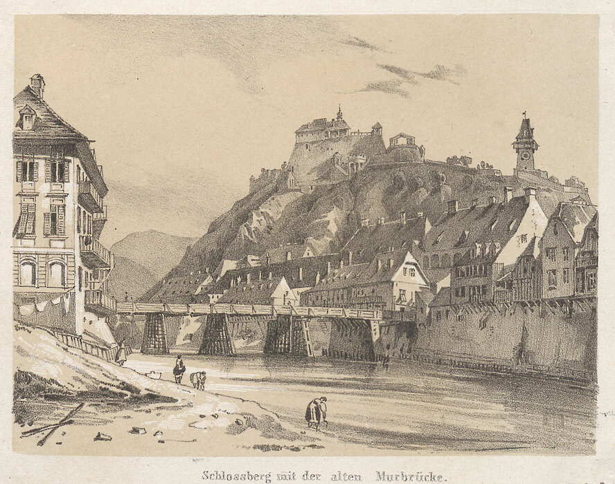 Bild der Stadt Graz um das Jahr 1840. 