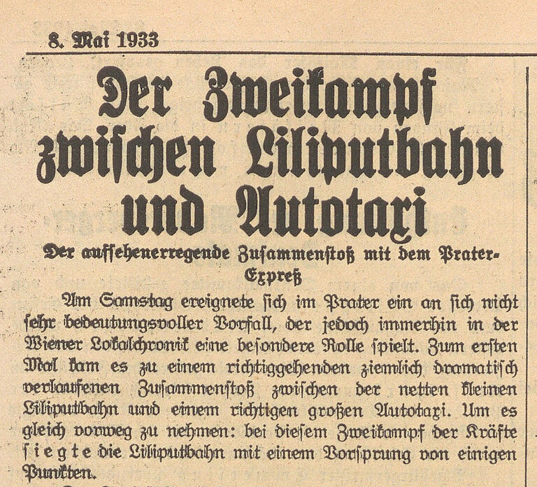 Historischer Zeitungsausschnitt. 