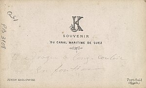 Justin Kozlowski, Rückseite von „Une drague à long couloir“, o. J., Albumin auf Karton, 10 x 15 cm, Privatbesitz
