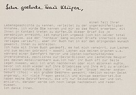 Handgeschriebener Brief.