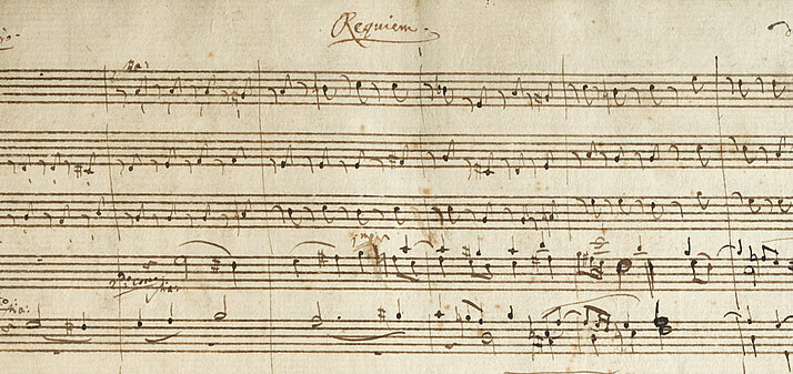 Wolfgang A. Mozart - Requiem, erste Seite der Handschrift