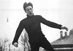 Karl Schäfer bei einem Sprung