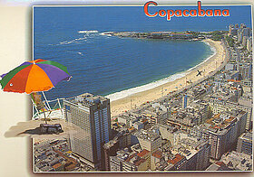 Postkarte Copacabana, Strandimpression