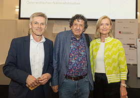 Dr. Josef Ostermayer, BM a.D., Robert Schindel, Autor, GD. Dr. Johanna Rachinger