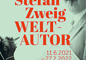 Ausstellungsplakat mit Foto von Stefan Zweig.