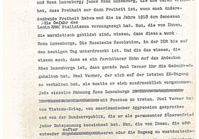 Typoskript, Durchschlag, paginiert mit 4