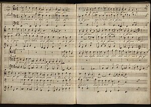 An excerpt of the Oratorio “Maria Magdalena” by Antonio Bertali for which Antonio Draghi wrote the libretti. (Mus.Hs.16010 Mus) – Austrian National Library