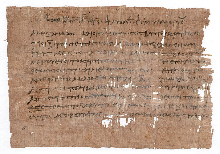 Papyrus mit dem Bericht einer Wirtshausschlägerei