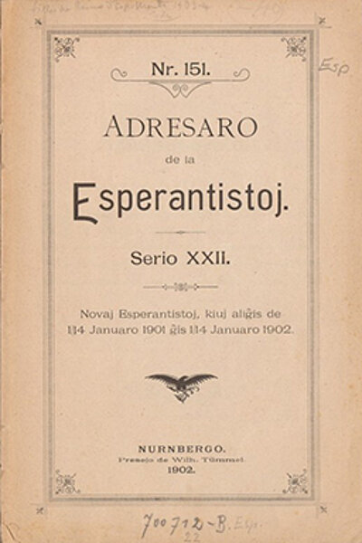 Buchcover in Esperanto