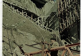 Baustelle der Kraftwerbaues Kaprun