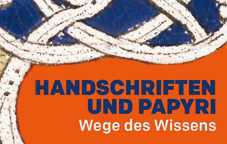 Sujet zur Ausstellung Handschriften und Papyri. Sich kreuzende Linien. Detail einer Handschrift.