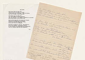 a poem, typed and handwritten