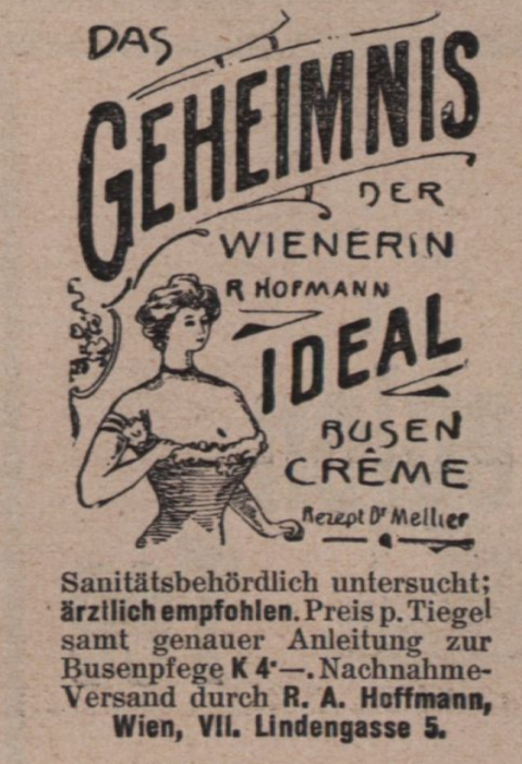 Alte Zeitungsannonce.