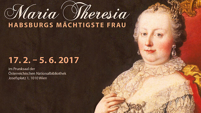 Portrait von Maria Theresia mit grauer Perücke und festlicher Kleidung