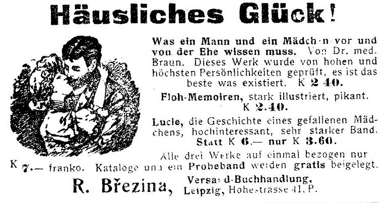 Alte Zeitungsannonce.