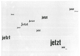 Collage, wiederholt das Wort "Jetzt".