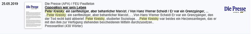 Screenshot, Titel "Die Opposition war sein Leben"